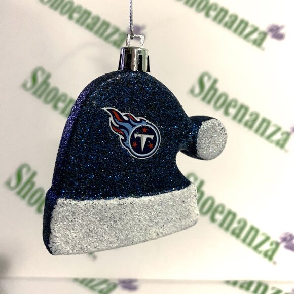FOCO Forever Collectables Christmas Ornament Tennessee Titans NFL Santa Hat Blue - Picture 2 of 6